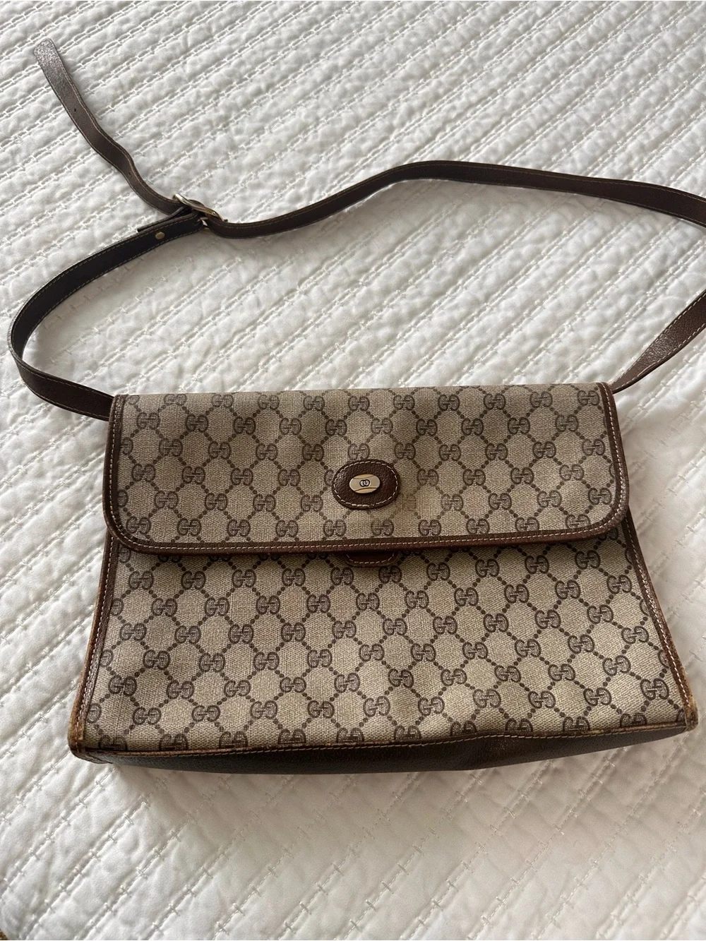 Gucci Vintage Brown Monogram Canvas Bag
